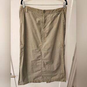 Eddie Bauer Cotton Green Midi Cargo Skirt - NWOT - Size 14